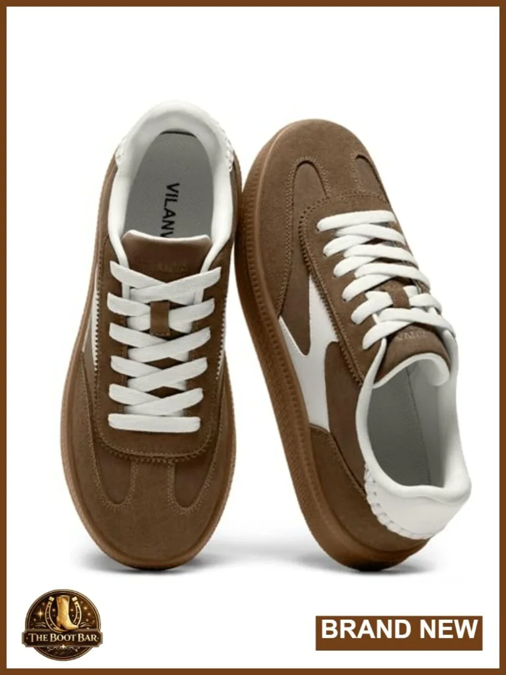 Women's Genuine Suede Fashion Sneakers Casual Retro Lace-Up Gum Sole Walking